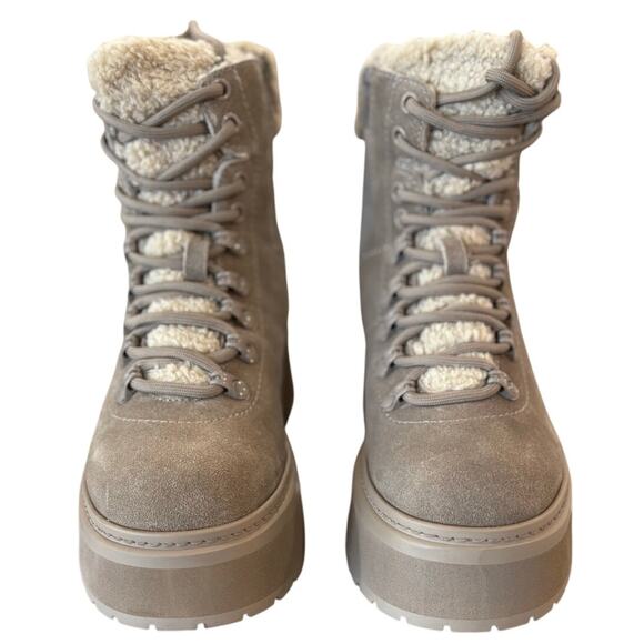 AQUA Women's Thea Lace Up Cold Weather Boots Mushroom 7.5 - Picture 2 of 10